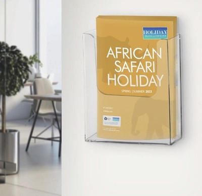 Clear Acrylic A4 Document Holder Office File Organiser Wall Mounted Rack Paper