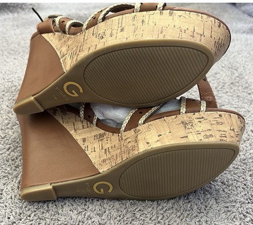 G by Guess Wedge Espadrille Sandals Brown Strappy Size Women's SZ 10 NEW - Picture 5 of 6