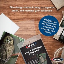 Photo Sleeves 5x7 Pack of 100 2 Mil Acid Free Archival Poly Postcard Print BCW