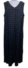 Rabbit Rabbit Designs Dress Womens Size 16W Geometric Sleeveless Maxi Rayon USA