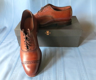 Allen Edmonds Fifth Ave Chili Brown Leather Cap Toe Oxford Dress Shoes Sz 9D