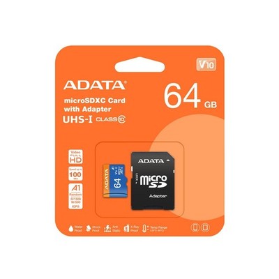 ADATA AUSDX64GUICL10A1-RA1 64GB UHS-I CL10 A1 V10