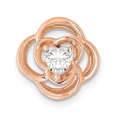 14k Rotgold 1/4 Karat Lab Grown Diamond VS/SI + G + Complete Flower Chain Slide