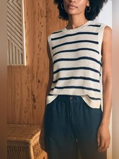 Faherty Striped Sweater Vest Large NWT Organi...