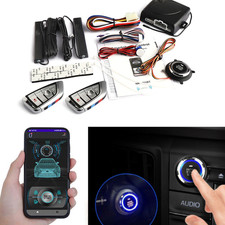 Car Keyless Entry Engine Start Alarm System Push Button Remote Starter Stop Kit