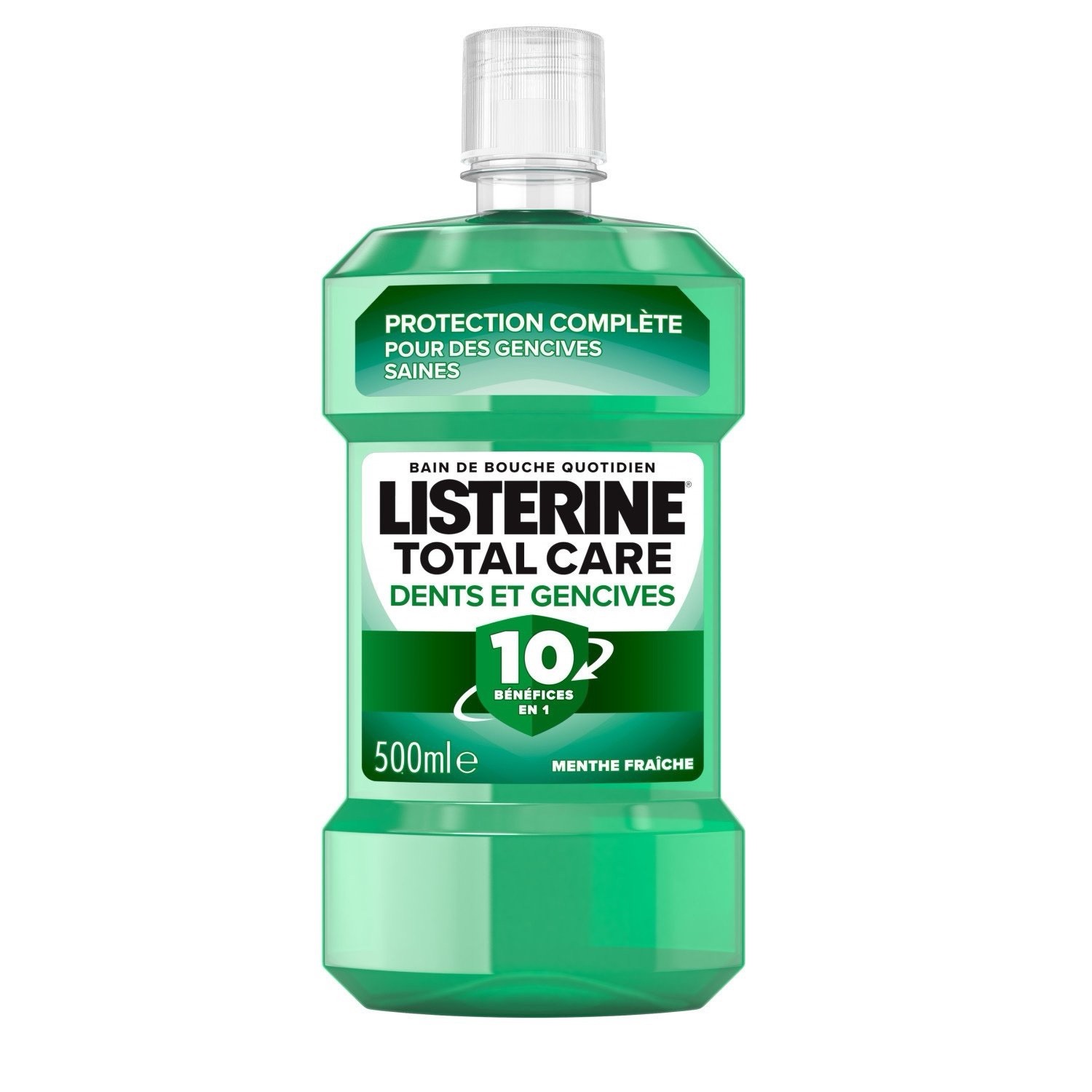 Listerine Bain de Bouche Menthe Lot de 2 Flacons de 500ml pour l'Hygiène Bucco-Dentaire Quotidienne