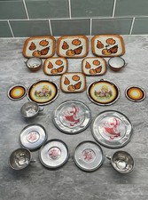 Lot 20 Vintage Children's Metal Play Dishes Kid  s Kitchen Serving House Pretend