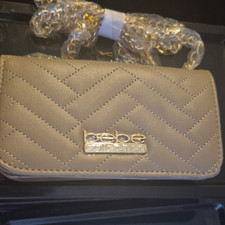 bebe Beige Quilted Small Crossbody Bag Gold C...