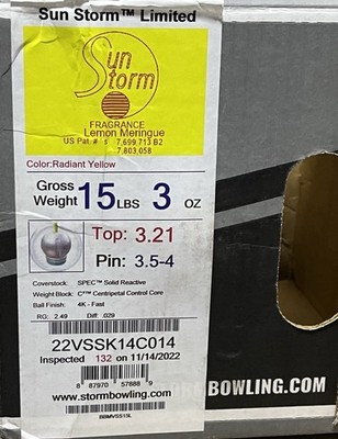 Storm Sun Storm Limited 15 lb Bowling ball New in Original Box | eBay