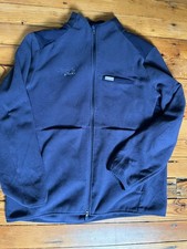 FIGS On Shift Fleece Jacket Womens XL Navy Full Zip Scrubs Nurse Medical READ