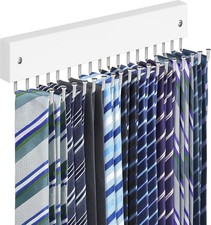 Tie Rack Belt Hanger Wall Mounted, Lomrsiul Non Slip 180 Degree Rotating Tie Org