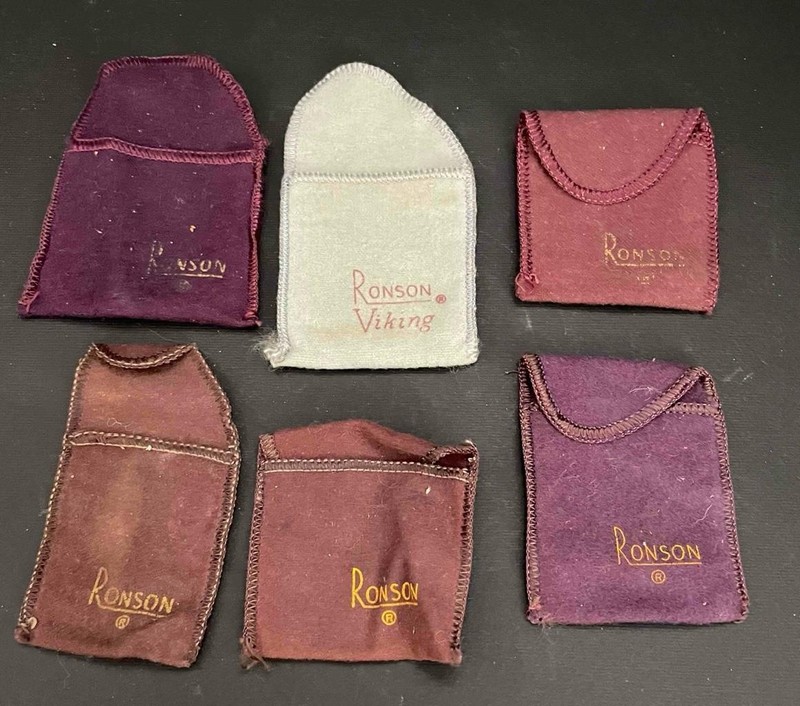Lot of 6 Vintage Empty Ronson Felt Bags Only