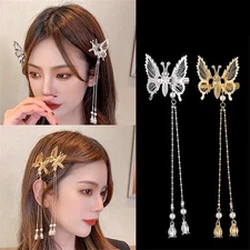 Butterfly Hairpin Hairdress Ancient Style Tassel Step Shaking Clip Duckbill ClN8