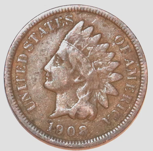 1908-P Indian Head Cent - VERY GOOD - #6681D FREE SHIPPING