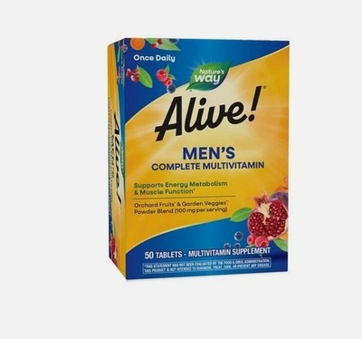 Alive! Men's Complete Daily Multivitamin  EXP:04/26 FREE SHIPPING