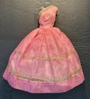 Vintage Barbie Clone Premier Togs #806 Pink Evening Gown With Gold Trim Braid