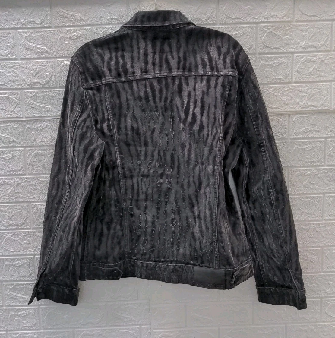 New Monfrere Dean Noir Tigre Denim Trucker Jacket Men's Size L image 3