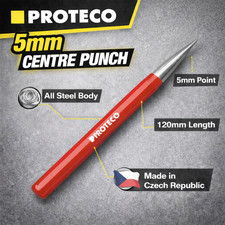 PROTECO 5mm Centre Punch Heavy Duty All Steel Body DOT Punch Marking Tool