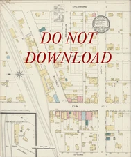 1893  COPY Map Franklin Grove  Illinois Perfect research Historical Society