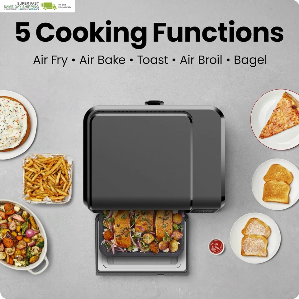 Horno de encimera para comidas rápidas y saludables, hornear, asar, freír al aire, tostar y bage Foto 3 de 4