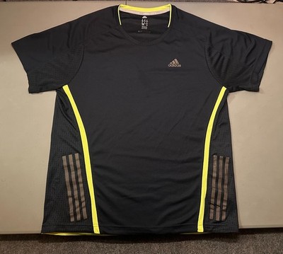 Adidas Supernova Men's XL Shirt Climacool Dark Gray & Neon Yellow Running Top