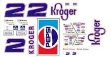  2 Ernie Irvan Kroger Chevy or Pontiac 1/64th HO Scale Slot Car Decals
