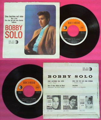 LP 45 7'' BOBBY SOLO Una lacrima sul viso Blu e' blu Ora che sei no cd mc dvd*