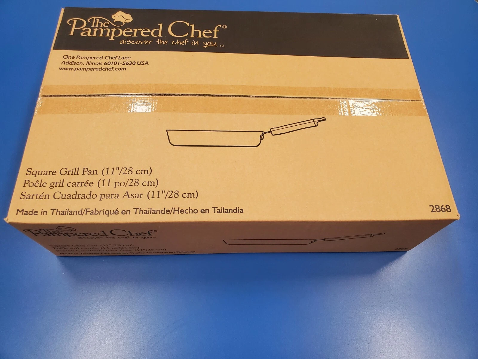 Pampered Chef Square Grill Non Stick 11" Pan New in the box