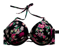 Victorias Secret Essentials Bombshell Add-2-Cup Push Up Bikini Top Bra 32C Black