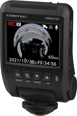  Comtec HDR361GS Dash Cam 360 Camera Safe Driving Aid Made in Japan NEW