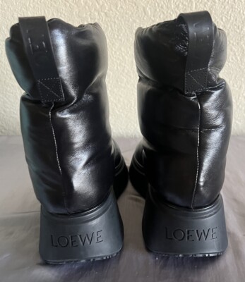 Loewe Black Puffy Padded Leather Boots $1200 EU 38 | eBay