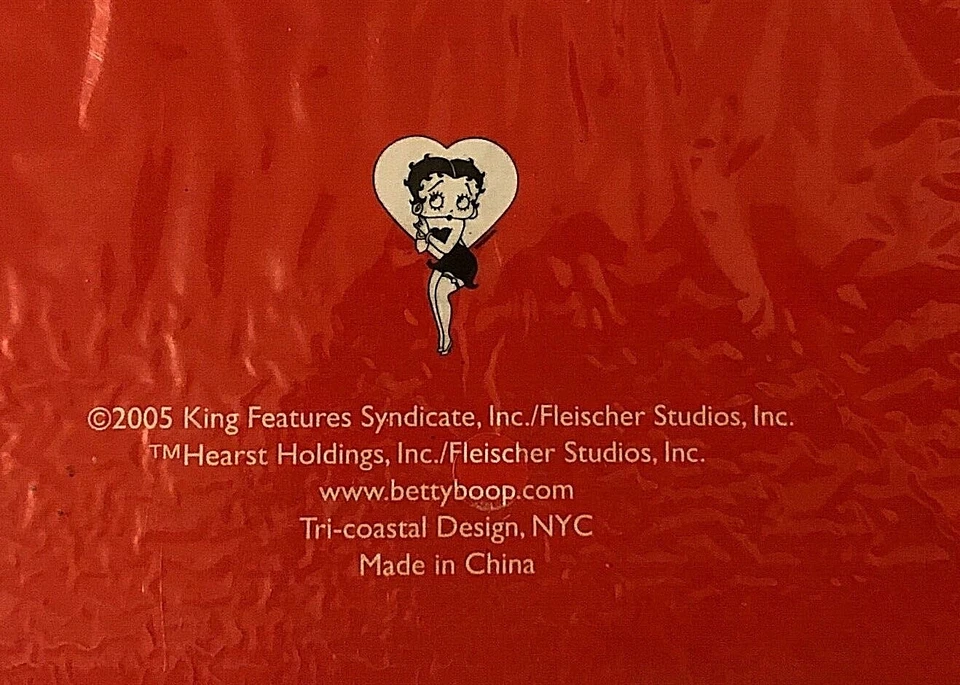 Marco de fotos Betty Boop 4x6 pulgadas blanco y rojo patrón de corazones 2005 sellado Foto 3 de 3