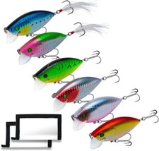 Poshlr Bass Fishing Bait Kit w/ 2 Lure Covers, 3D Eyes w/ Treble Hook Crank Bait