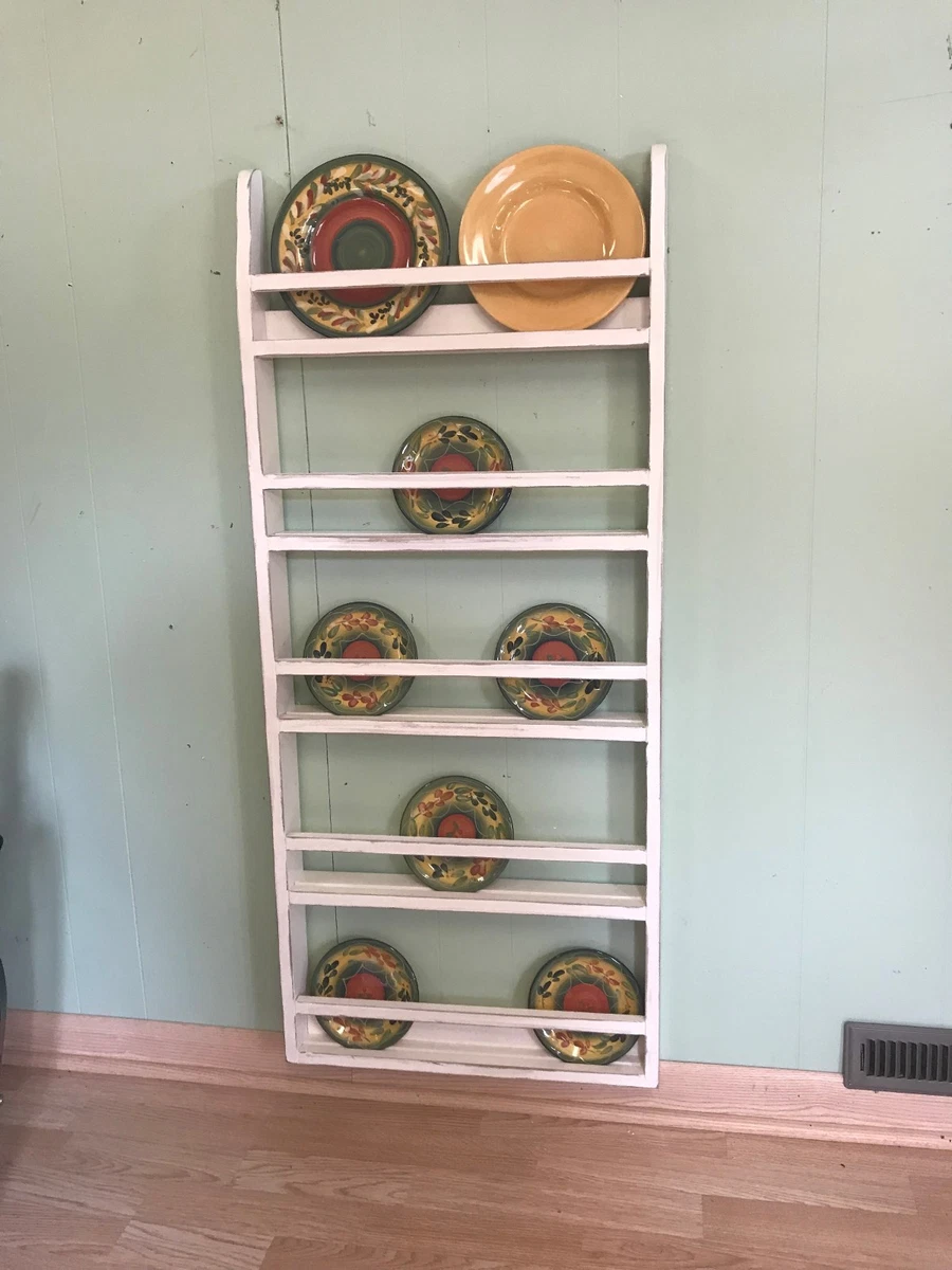 Farmhouse-Style Large Antique Brass Plate Rack