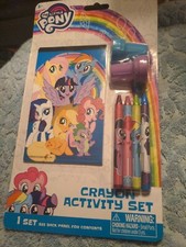 My Little Pony Crayon Activity Set - 1 Activity Pad, 2 Self-Inking Stamps New