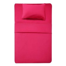 Season 3 Piece Bed Sheet Set TwinHot Pink 1 Flat Sheet1 Fitted Sheet and 1 Pi...
