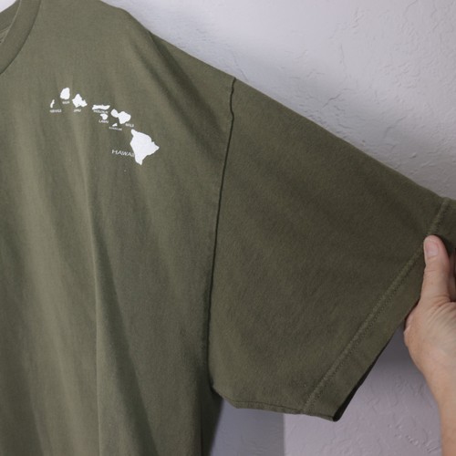 Hawaii Sacred Waters Wai Kapu Tshirt Men XXL Army Green Crew Short Sleeve - Picture 3 of 12