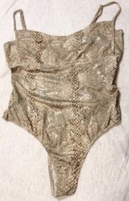 Love Amore Shiny Reptile Print Tank Top Bodysuit w Snap Made In The USA Adult 3