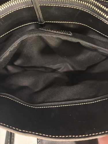 Dooney & Bourke Purse Canvas Medium Handbag Black Logo Canvas Print Tote - Picture 7 of 16