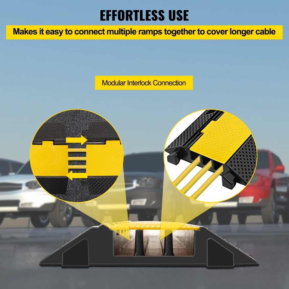 1-Channel Rubber Cable Protector Ramp Cable Wire Cord Cover Ramp Peed