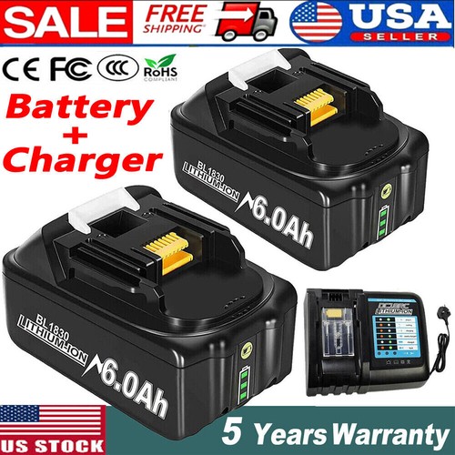 For Makita 18V 6.0Ah LXT Lithium ion Battery Or Charger BL1860 BL1830 BL1850 US