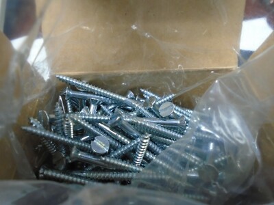 Wood Screws #6 x 2 Slotted Flat Head Zinc Chromate  Lot of 100 #3216