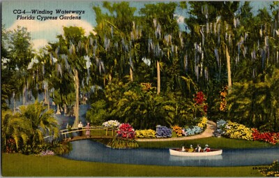 KAPPYS ANTIQUE POST CARDS WINDING WATERWAYS CYPRESS GARDENS FL  (NEW137)