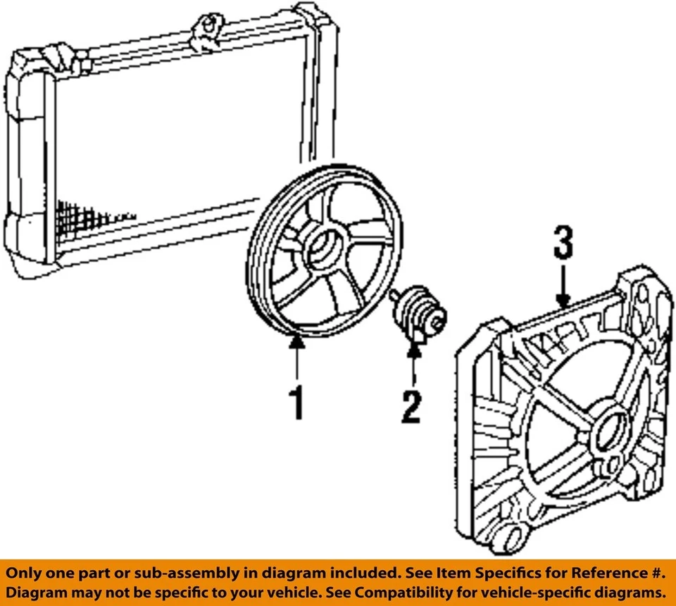 Ventilador de refrigeración del motor usado motor se adapta a: Pontiac Fiero 1985 motor solo 6-173 2,8 L 5 b Foto 3 de 4