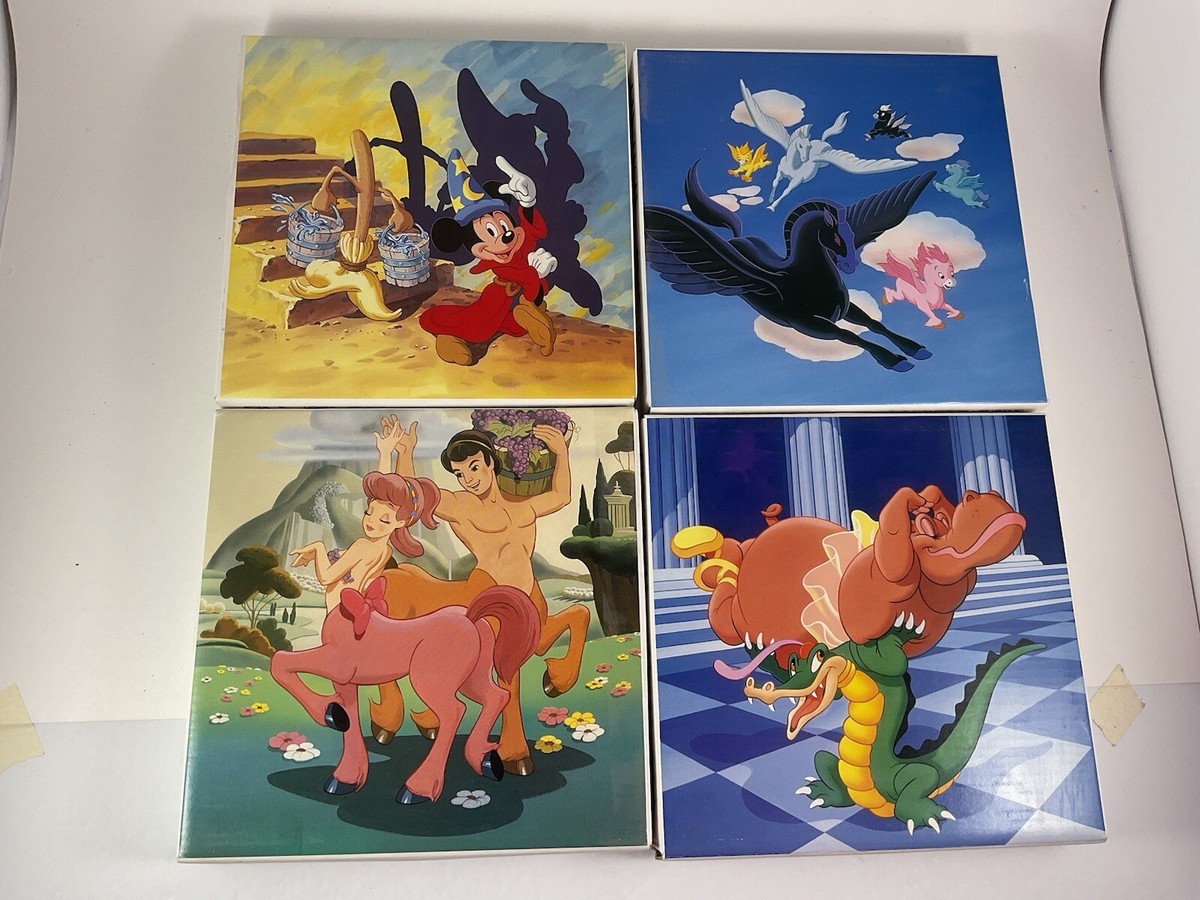 Disney FANTASIA プレート　2枚セット Walt Disney's Fantasia 6.5” Plate Celebrating 50 Yrs 1990 Set Of 4