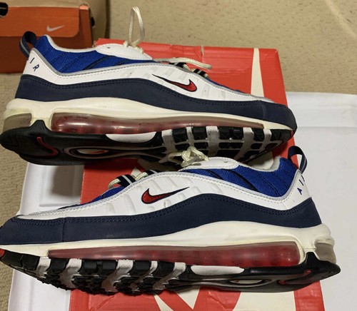 Nike Air Max 98 Gundam USA AH6799-100 Womens Size 9.5 / Men's Sz 8 White  Blue | eBay