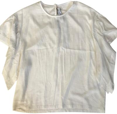 NWT IRO Viscose White Hail Ruffle Sleeves  Blouse 40 Eur/ US 8 $160