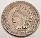 1909 P Indian Head Cent Penny *AU - ABOUT UNCIRCULATED*