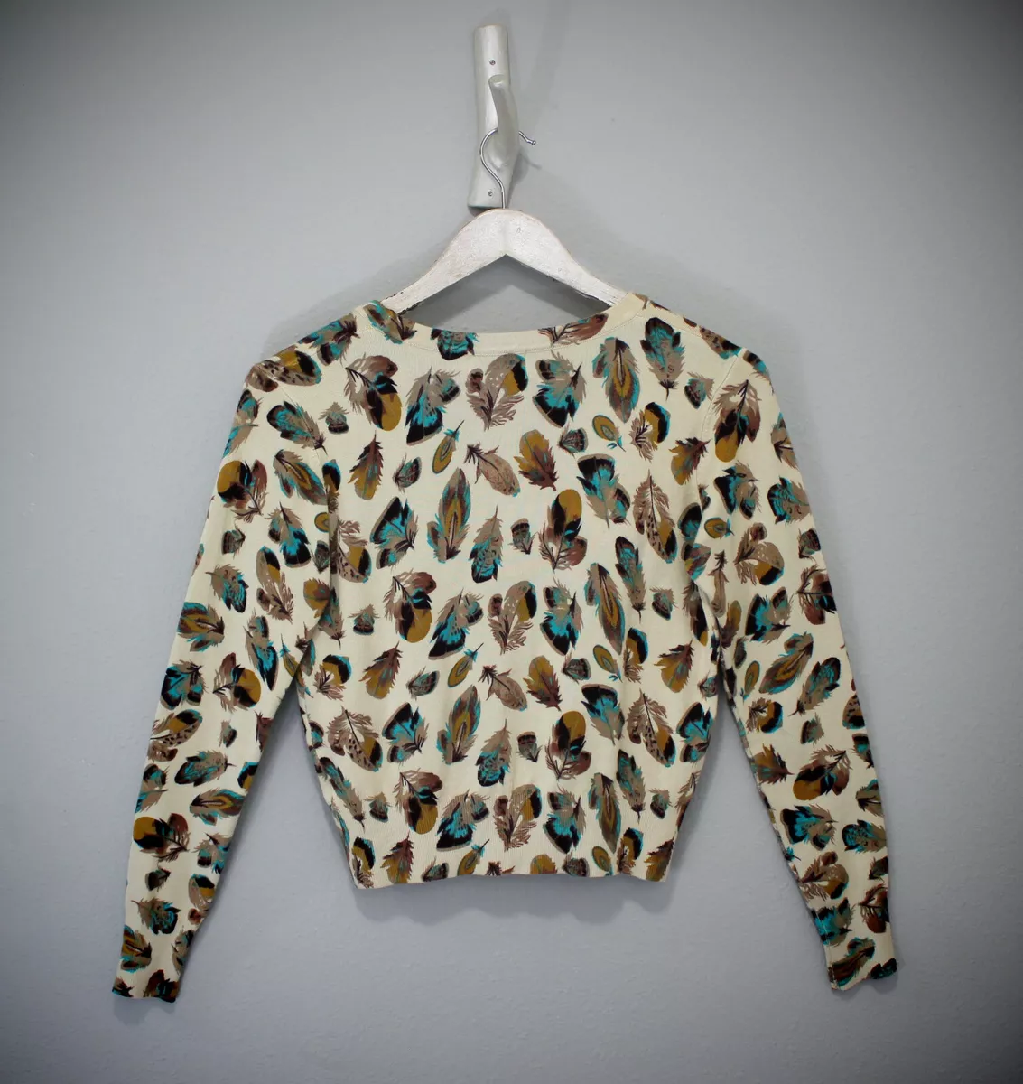 Feather print hotsell cardigan