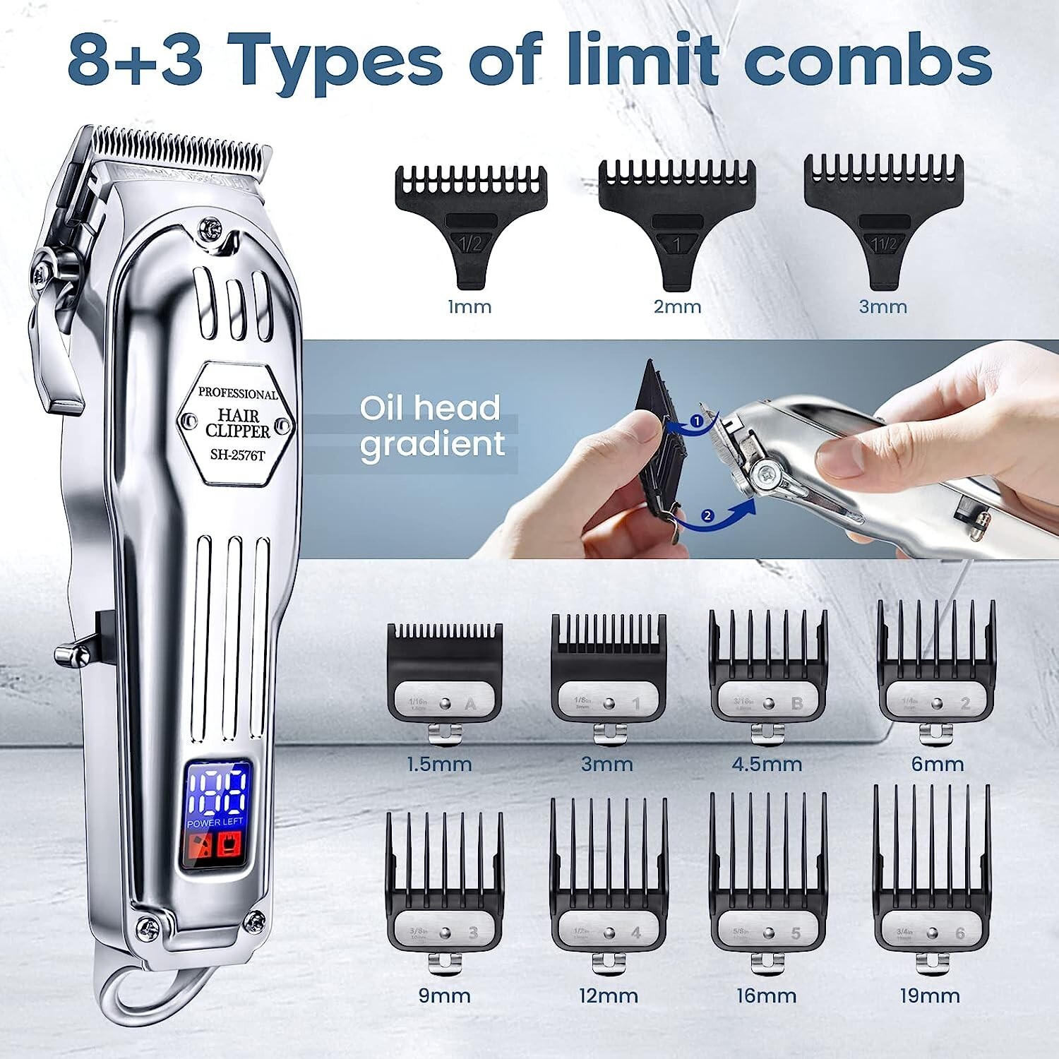 KIKIDO Cordless Hair Clippers Trimmer Professional Beard Cutting